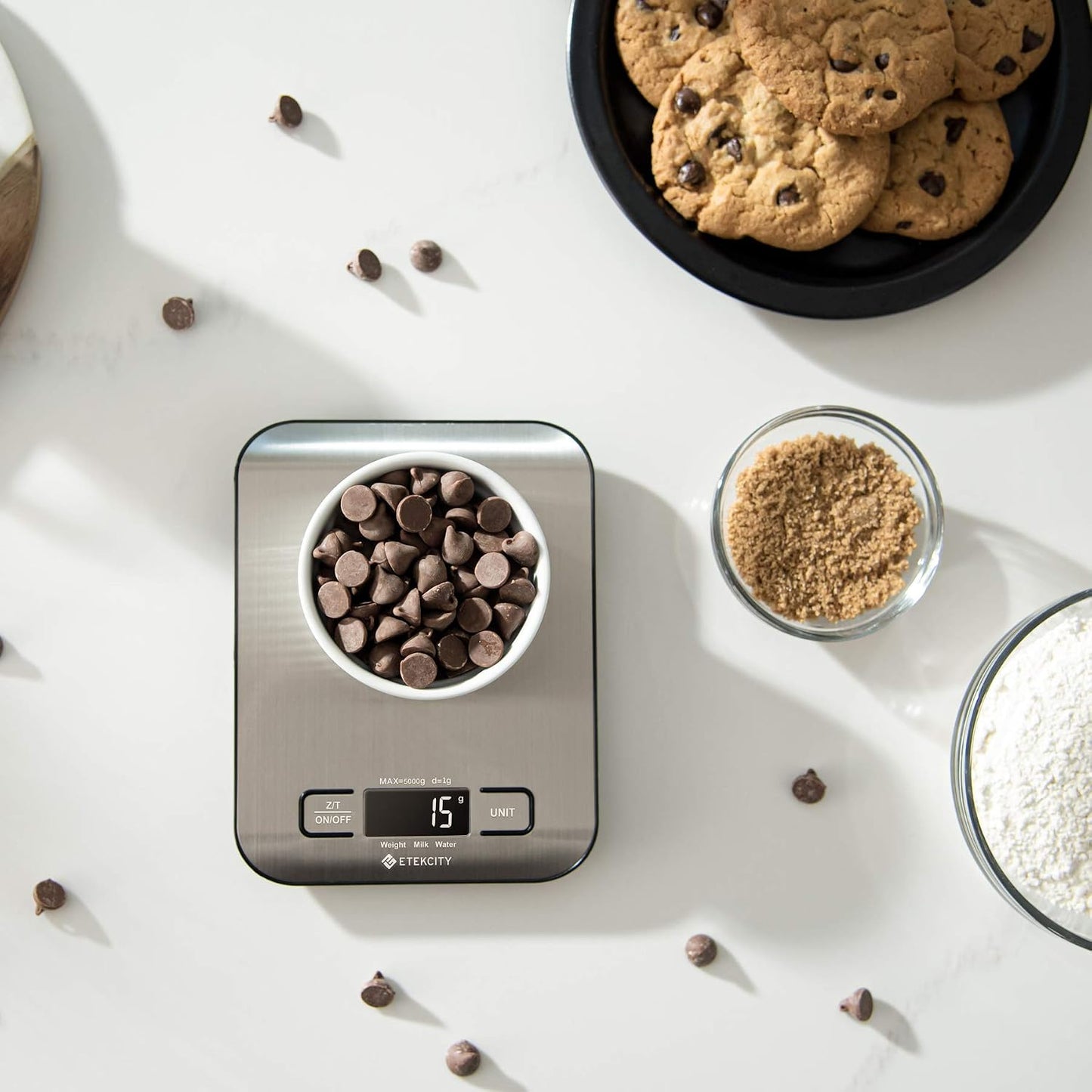 Versatile Digital Kitchen Scale for Accurate Weighing - Perfect for Weight Loss, Baking, Cooking, and Meal Prep - Backlit LCD Display in Stainless Steel