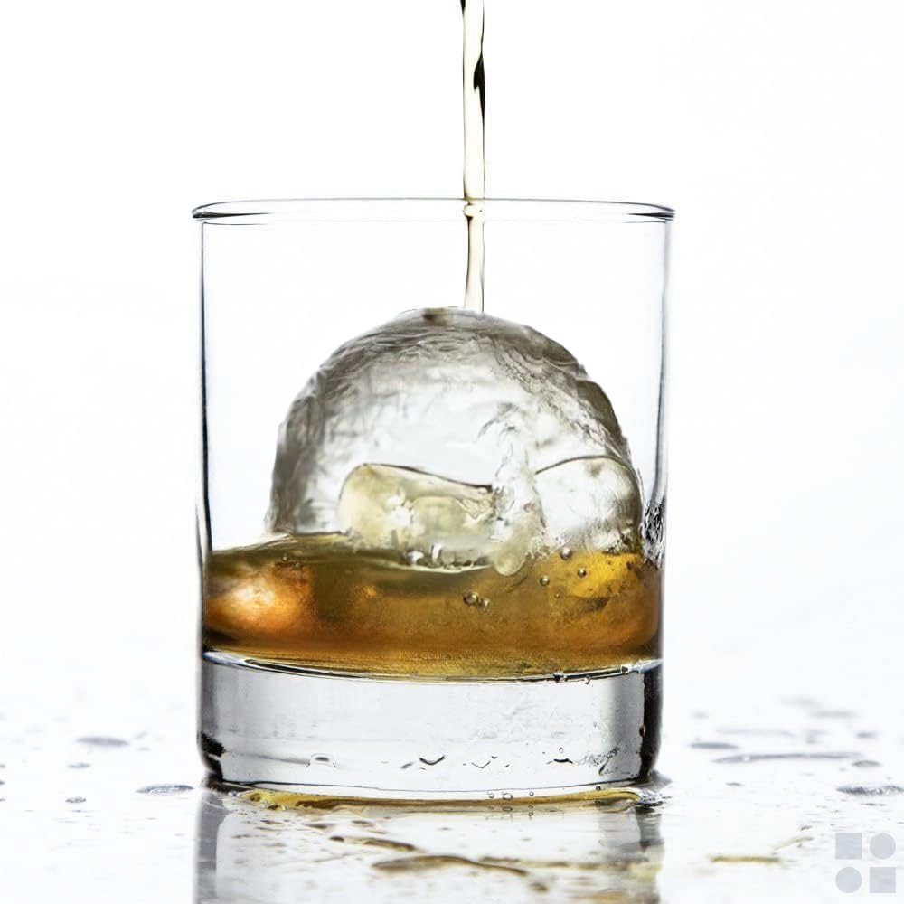 Elevate Your Cocktail Experience with Glacio's Premium Silicone Ice Cube Tray - 4 Spheres & 6 Cubes for Perfectly Slow-Melting Ice