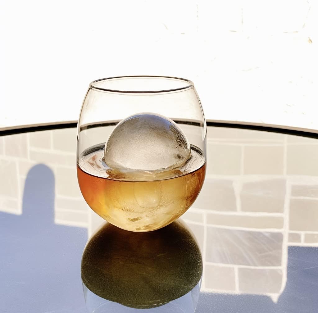 Elevate Your Cocktail Experience with Glacio's Premium Silicone Ice Cube Tray - 4 Spheres & 6 Cubes for Perfectly Slow-Melting Ice