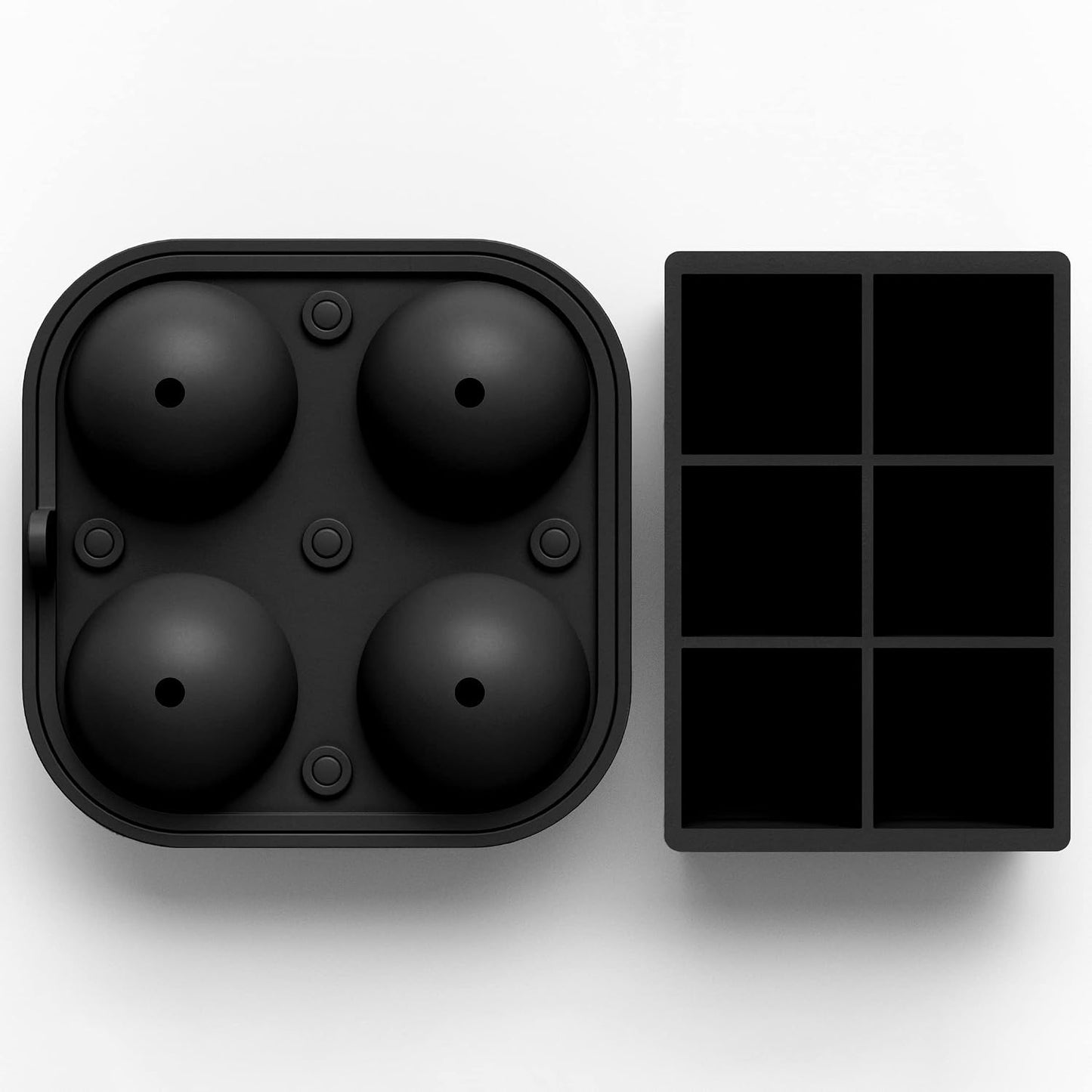 Elevate Your Cocktail Experience with Glacio's Premium Silicone Ice Cube Tray - 4 Spheres & 6 Cubes for Perfectly Slow-Melting Ice