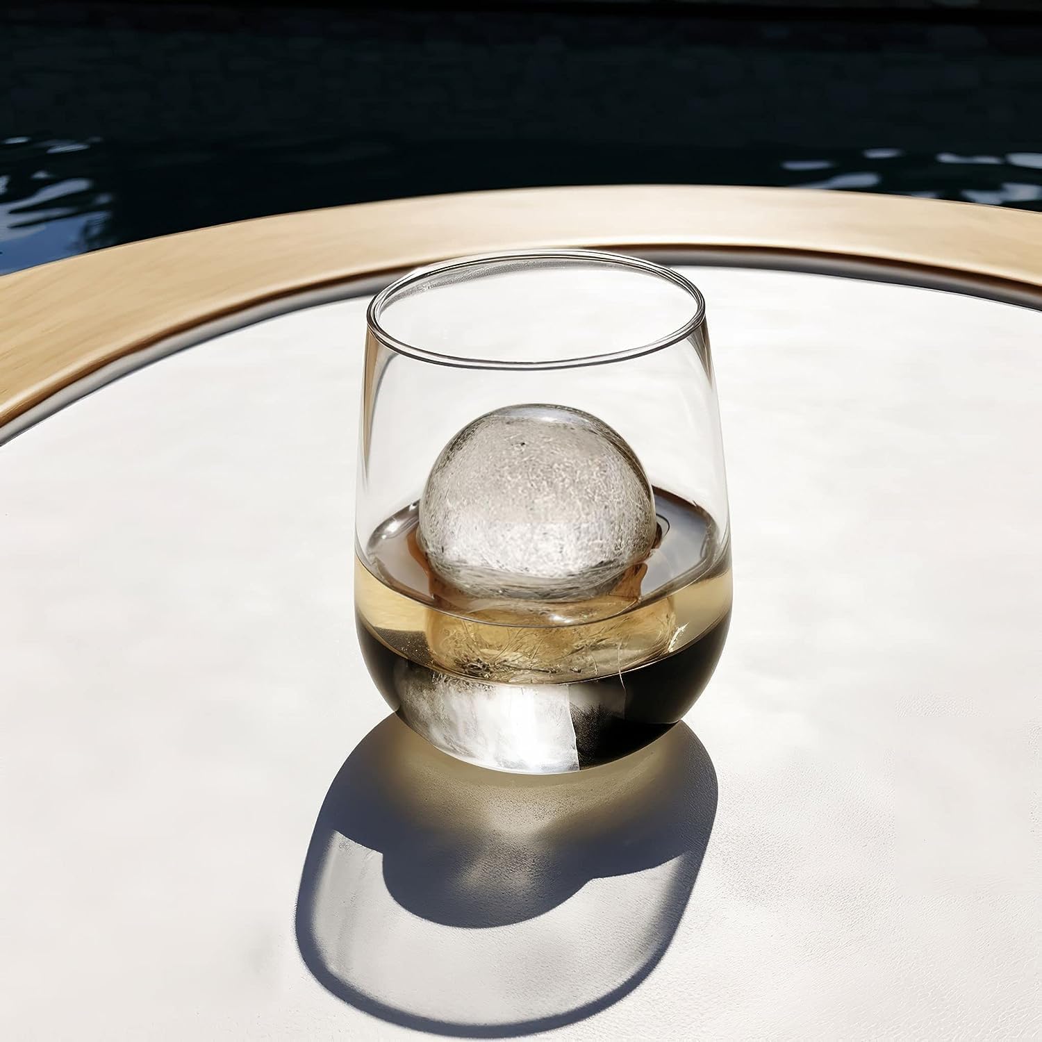 Elevate Your Cocktail Experience with Glacio's Premium Silicone Ice Cube Tray - 4 Spheres & 6 Cubes for Perfectly Slow-Melting Ice