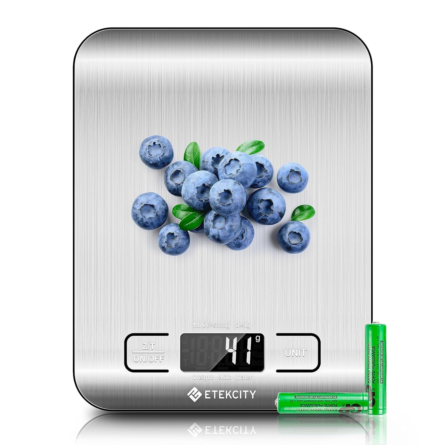 Versatile Digital Kitchen Scale for Accurate Weighing - Perfect for Weight Loss, Baking, Cooking, and Meal Prep - Backlit LCD Display in Stainless Steel