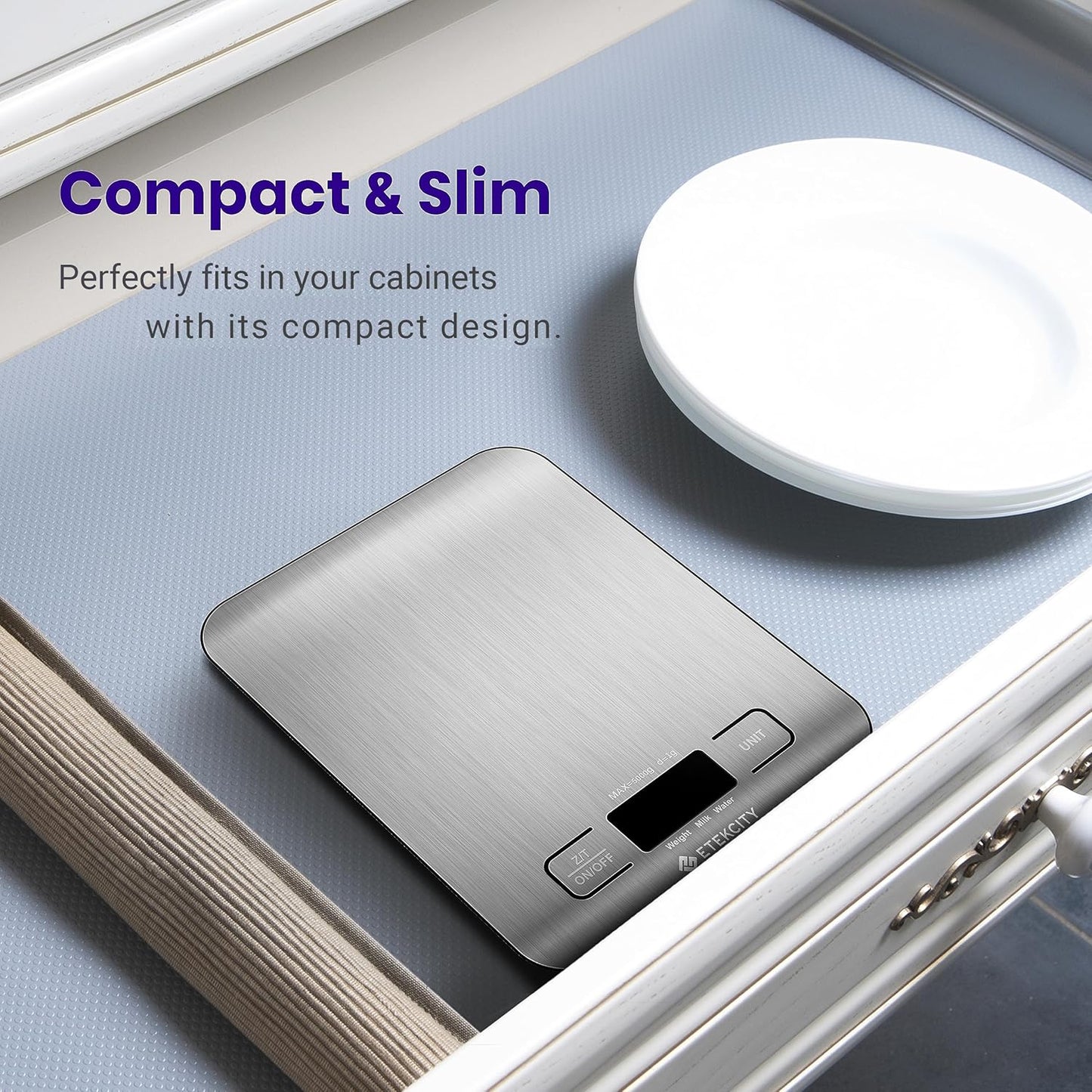 Versatile Digital Kitchen Scale for Accurate Weighing - Perfect for Weight Loss, Baking, Cooking, and Meal Prep - Backlit LCD Display in Stainless Steel